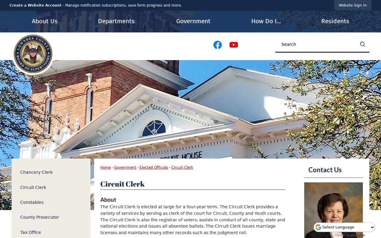 Lowndes County court record search Circuit Clerk departments and Delta link