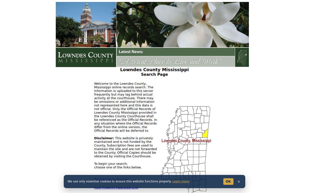 Lowndes County court record search Delta portal with court links